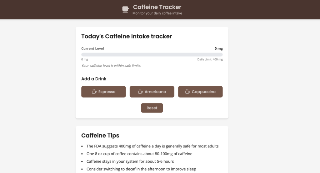 Caffein tracker